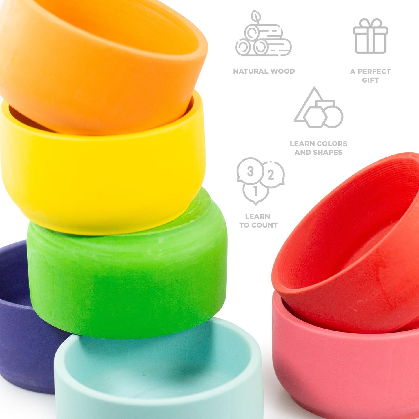 Colour Sorting Bowls - 12 pcs