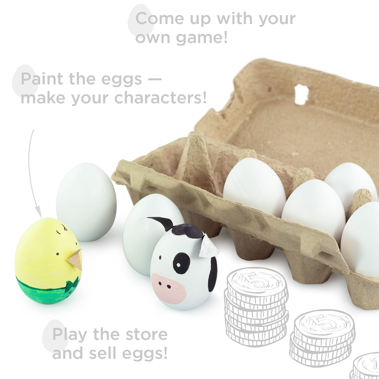 Unfinished Wooden Eggs - 10 pcs