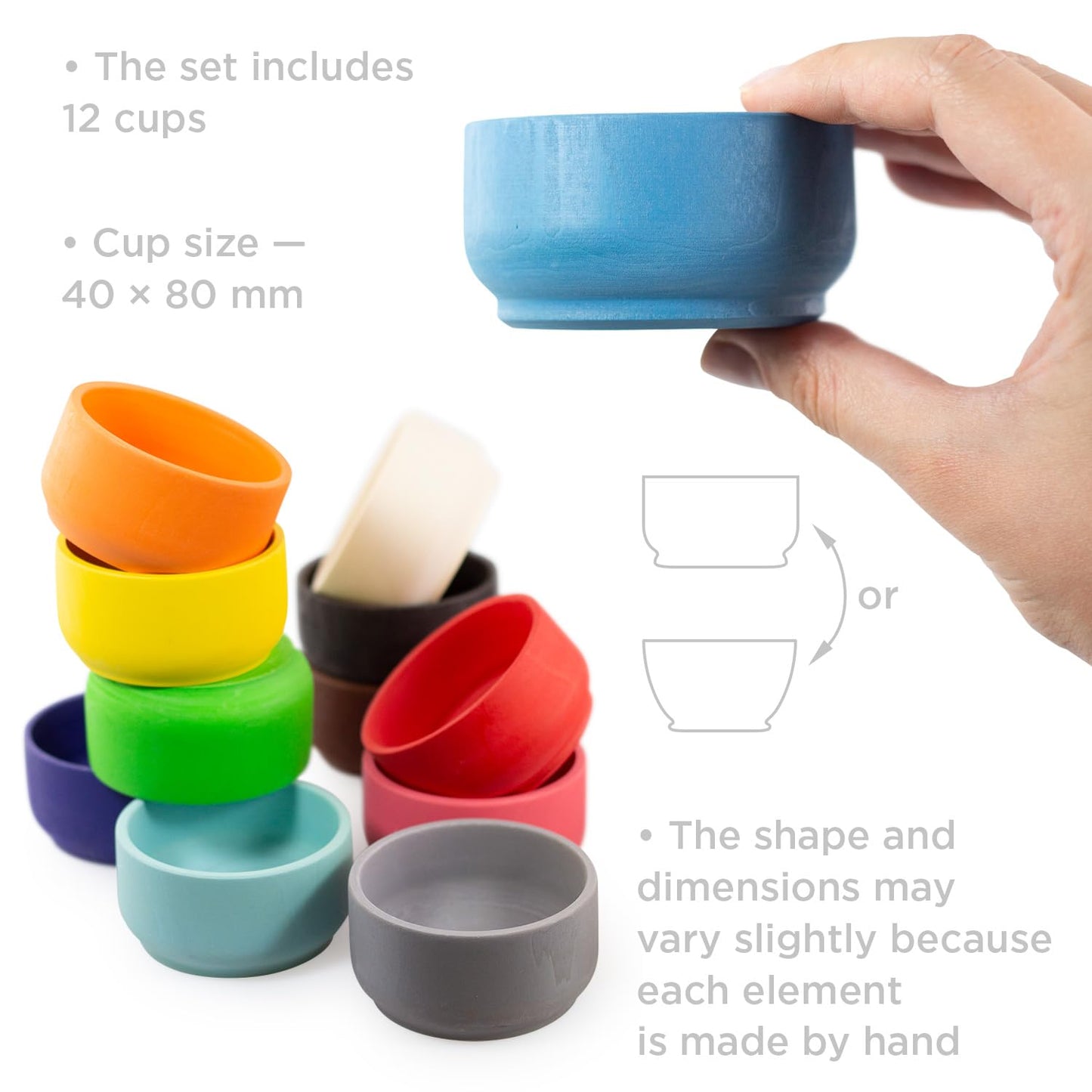 Colour Sorting Bowls - 12 pcs