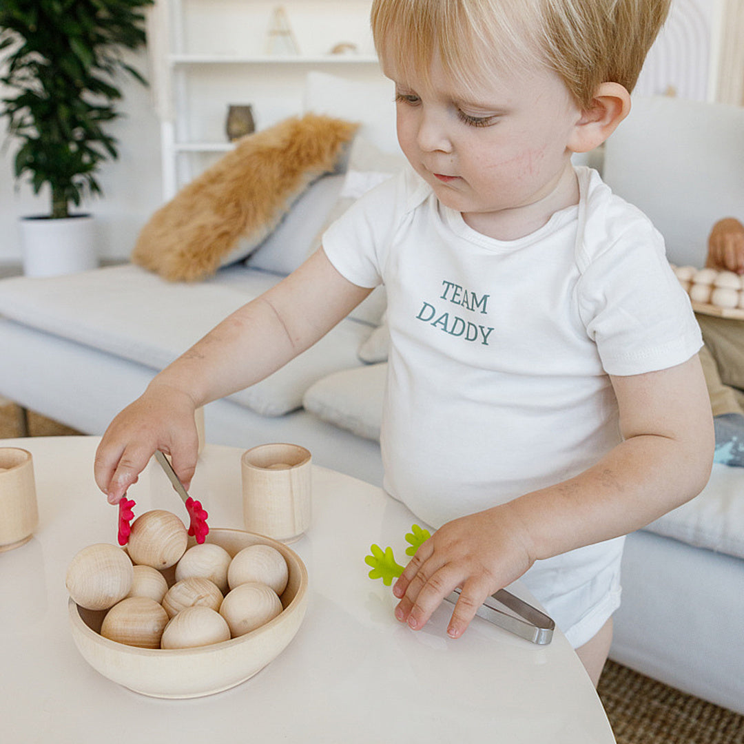 DIY Unpainted Balls in Cups Large Montessori Toy Wooden Sorter Game