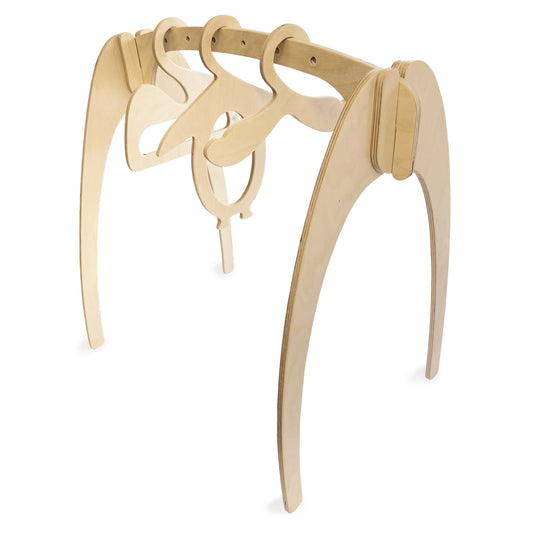 Children's wooden clothes rack + 3 children's hangers