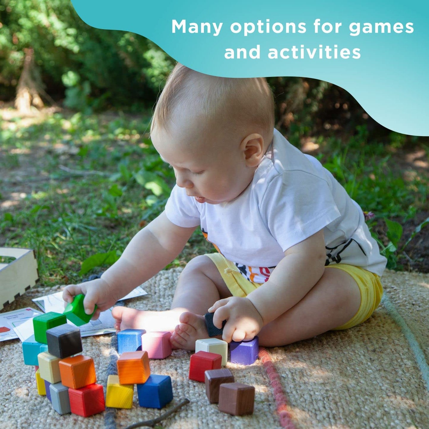 Small Coloured Cubes - 40 Stacking Cubes