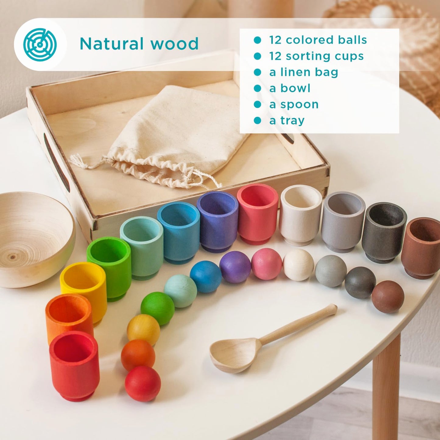 Small Balls in Cups - 12 Balls 30 mm