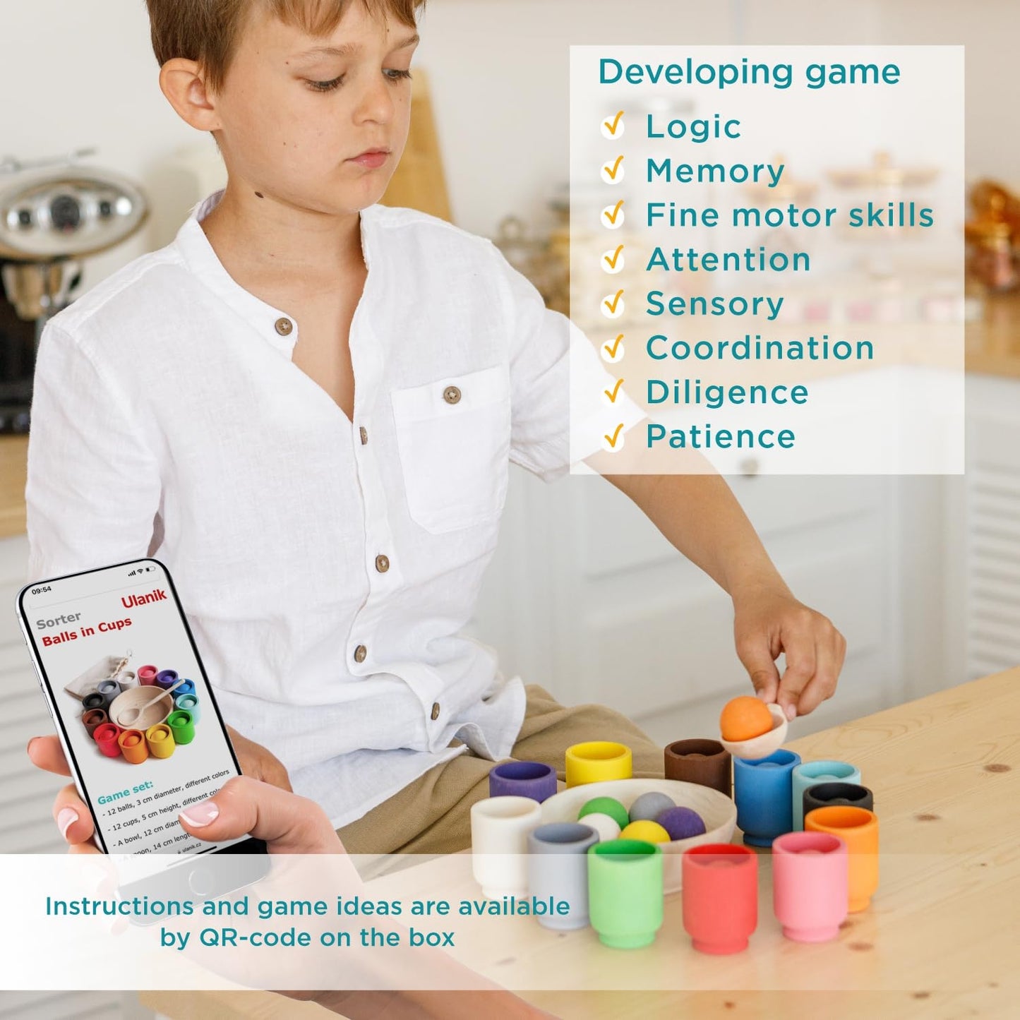 Small Balls in Cups - 12 Balls 30 mm