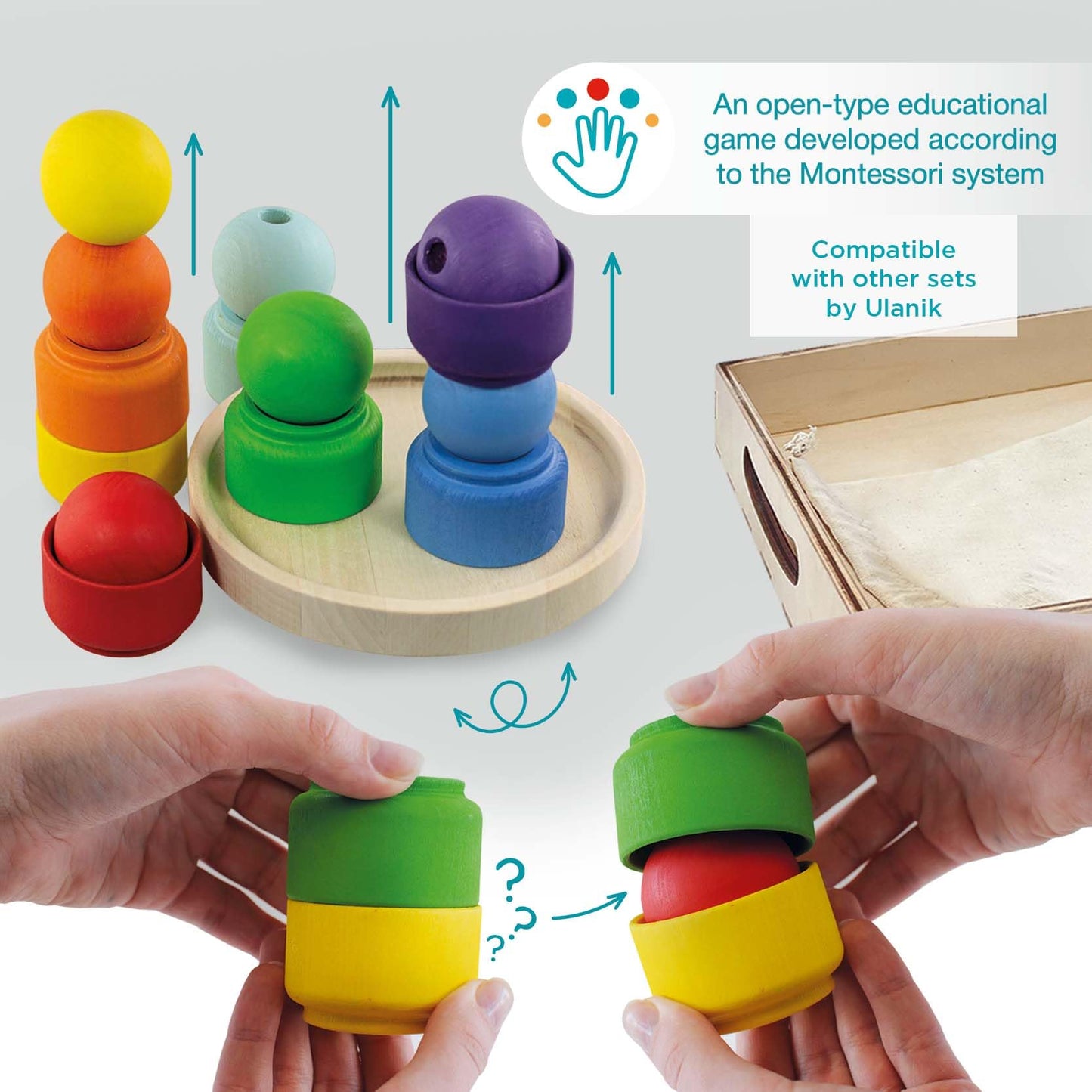 Rainbow Balls in Nests - 7 Balls