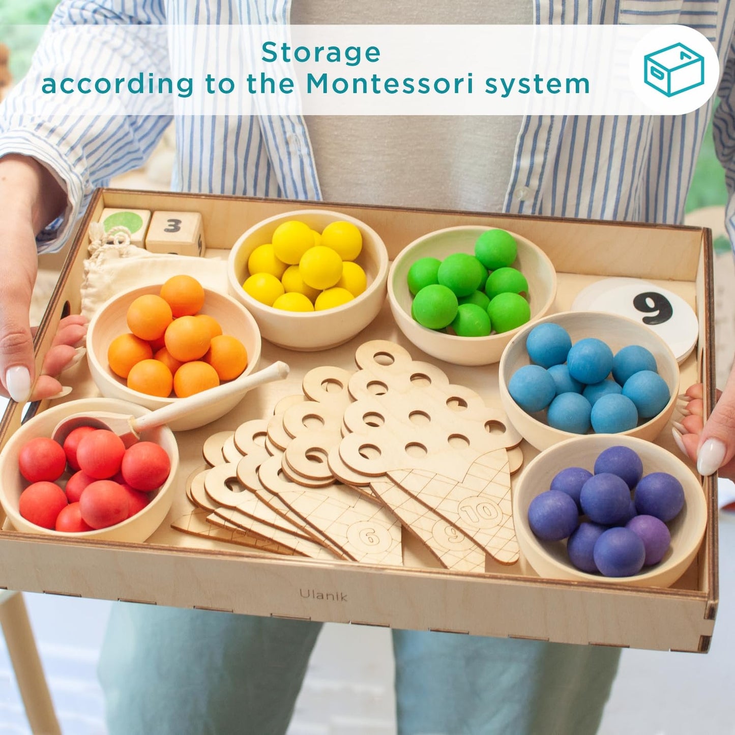 Sweet Counting Large - 60 Wooden Balls