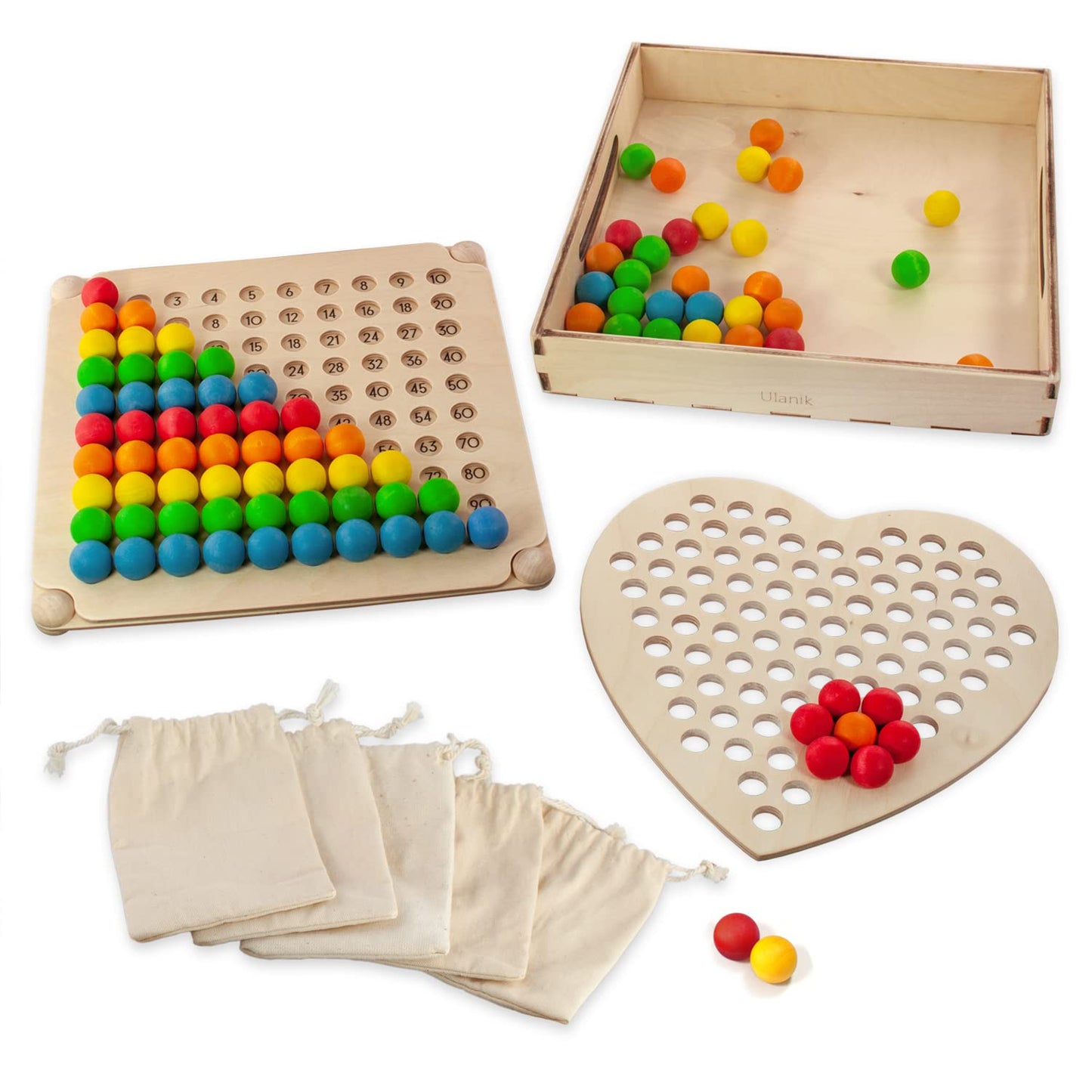 Count to 100 - Maths for Kids, 100 Wooden Balls (1 Edition)