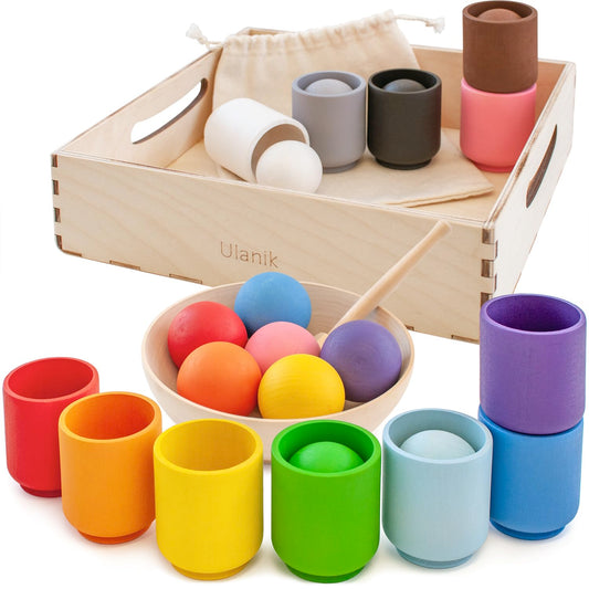 Large Balls in Cups - 12 Balls
