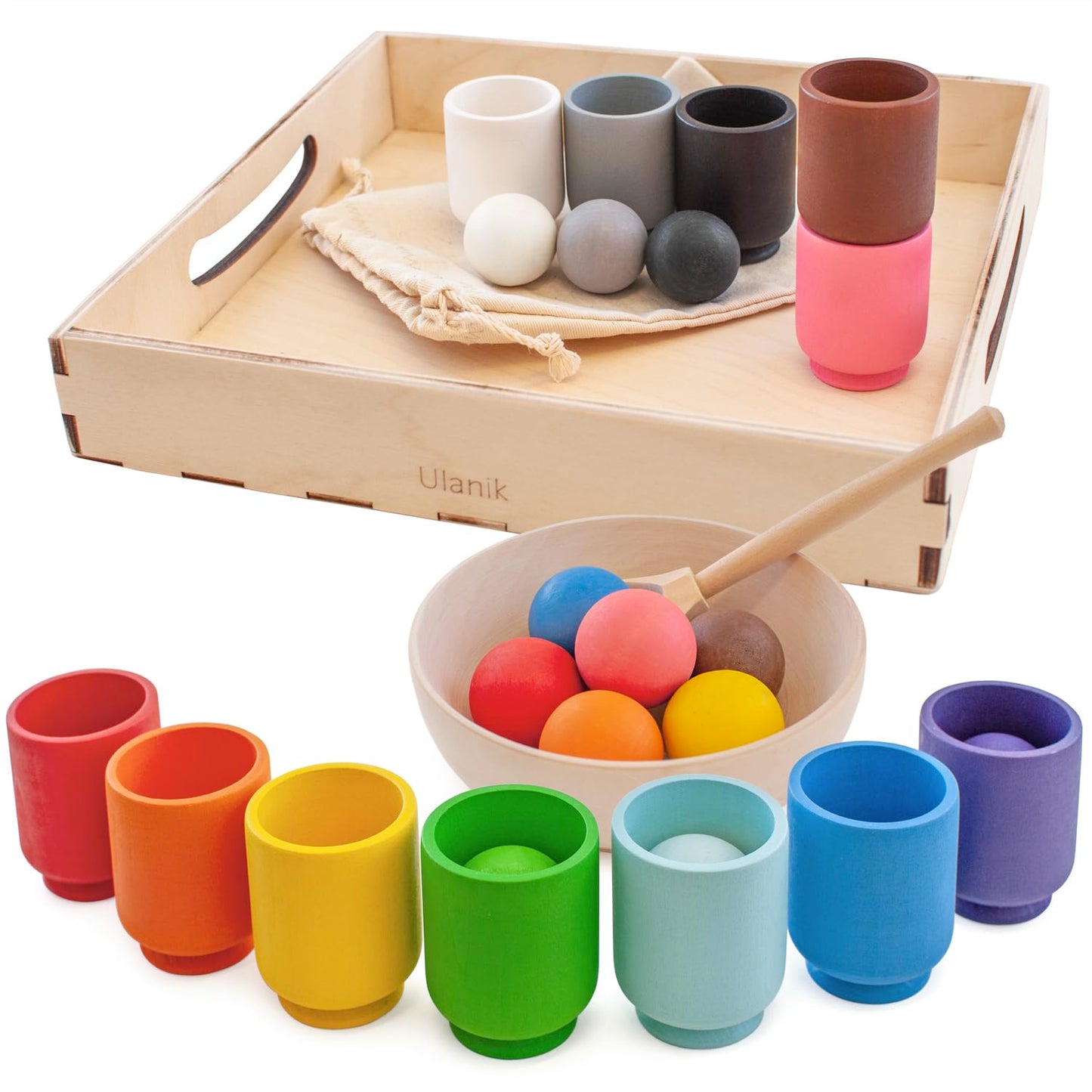 Small Balls in Cups - 12 Balls 30 mm