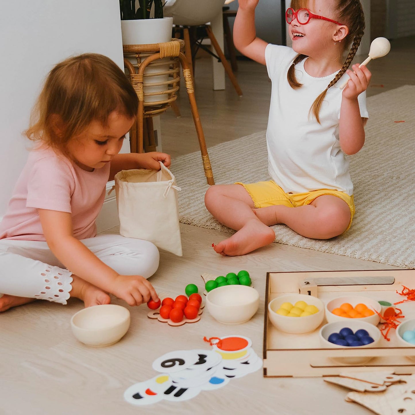 Sweet Counting Large - 60 Wooden Balls