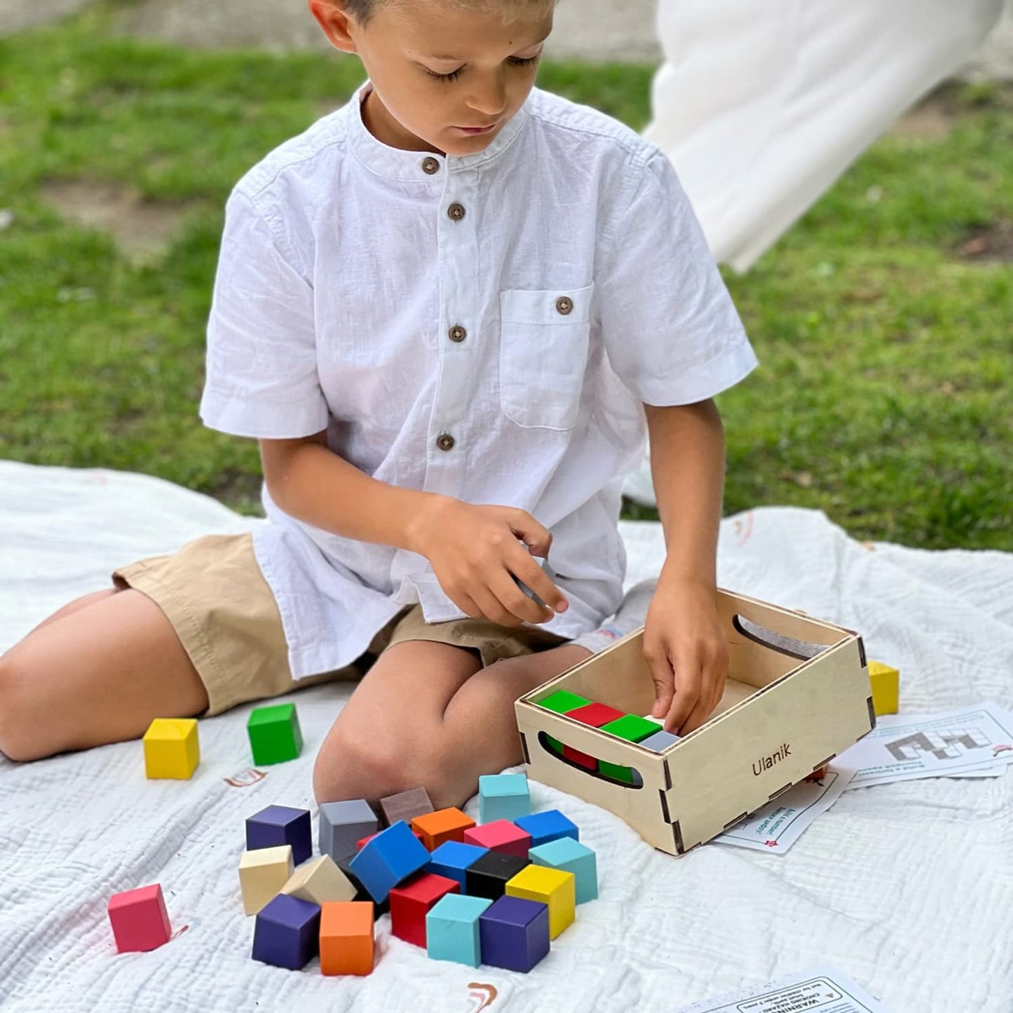 Small Coloured Cubes - 40 Stacking Cubes