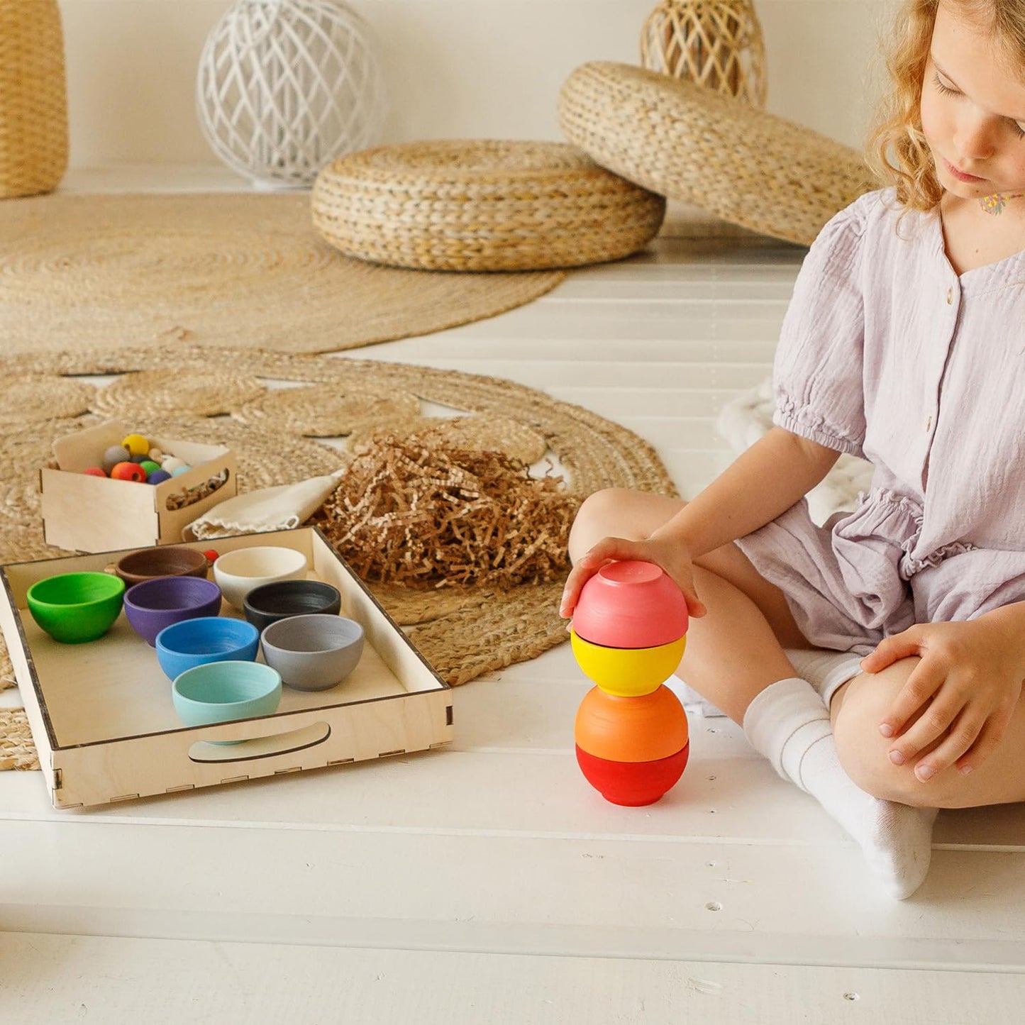 Colour Sorting Bowls - 12 pcs