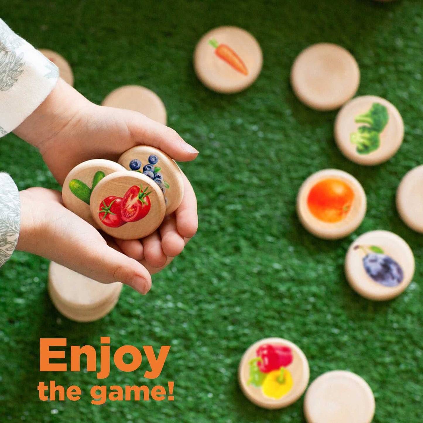 Fruits and Vegetables Memory Game - 30 chips