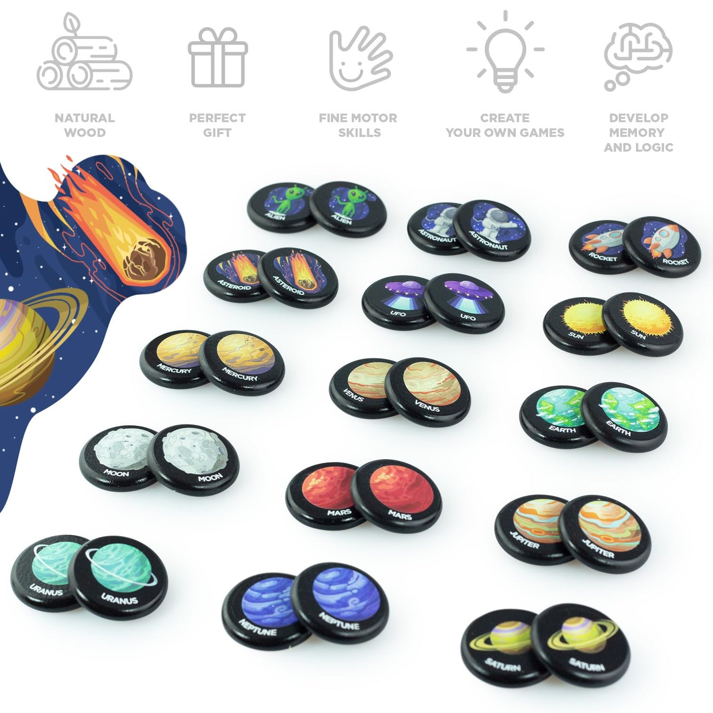 Space Memory Game - 30 chips