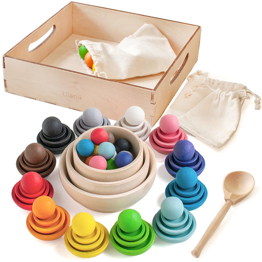 Colors and Sizes - 36 Balls on Plates