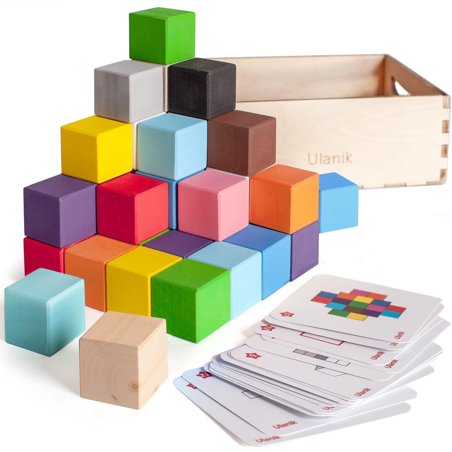 Small Coloured Cubes - 40 Stacking Cubes