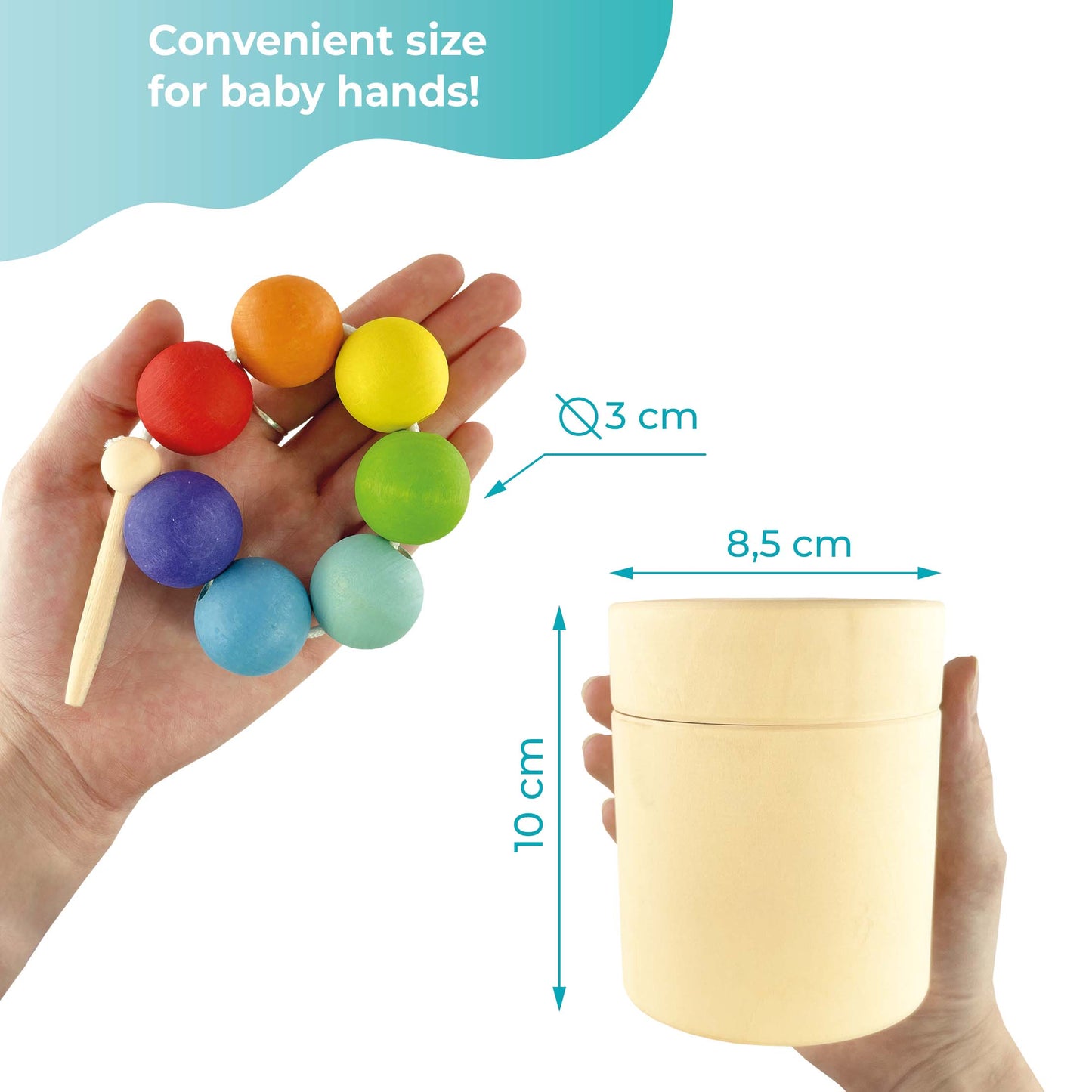 Pot and Lacing Montessori Toy Wooden Sorter Game