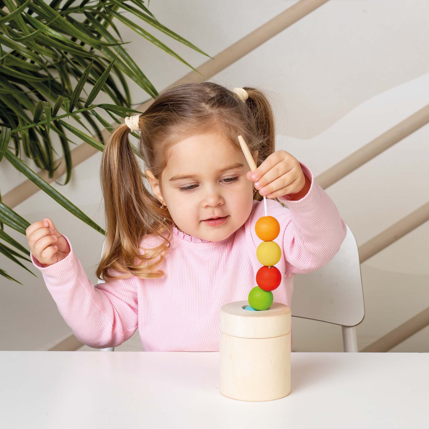 Pot and Lacing Montessori Toy Wooden Sorter Game