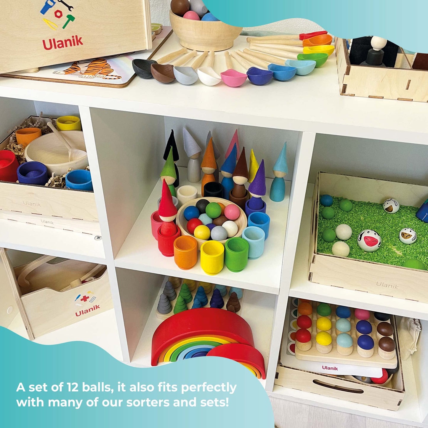 Wooden Balls for Sorters - 12 balls