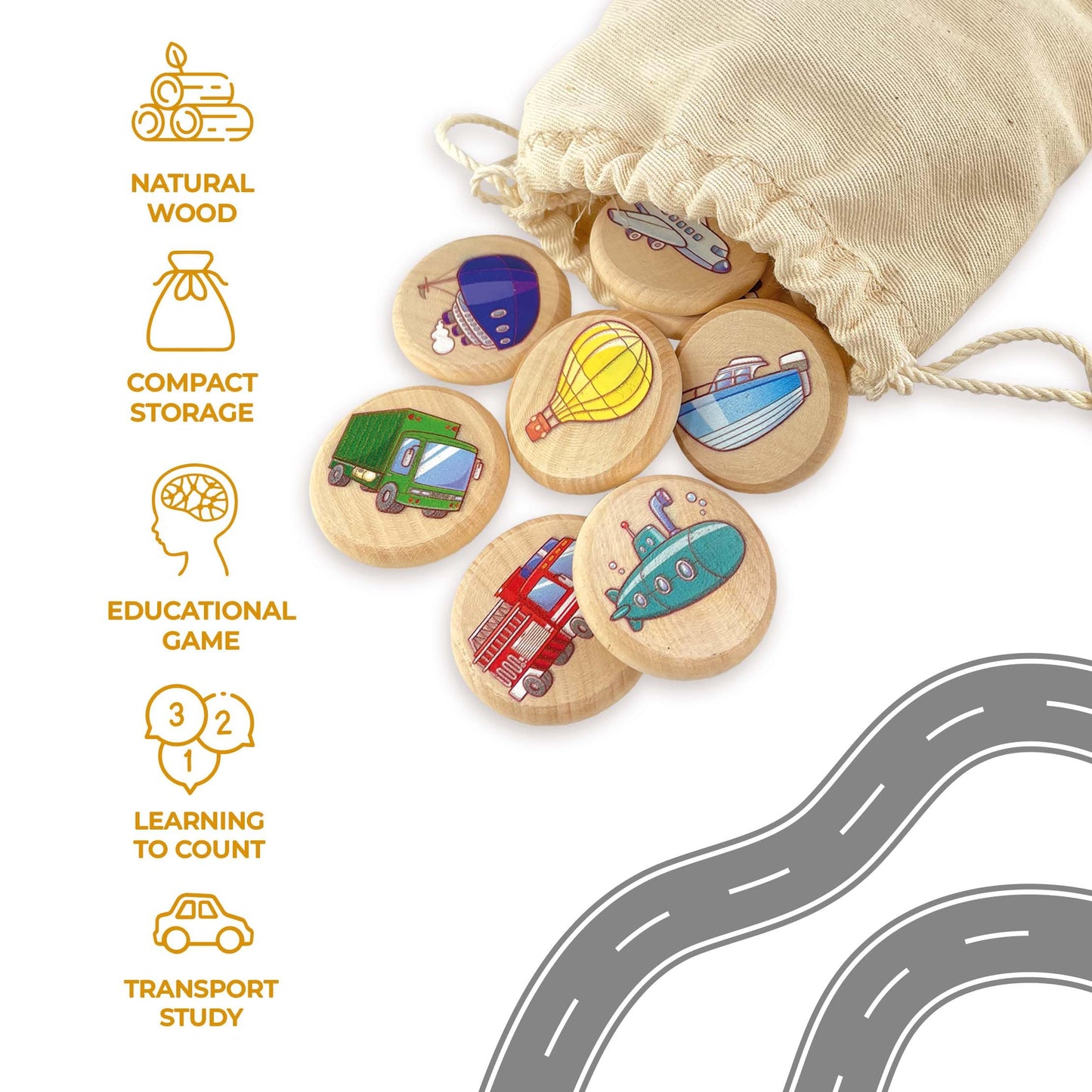 Transport Memory Game - 30 chips