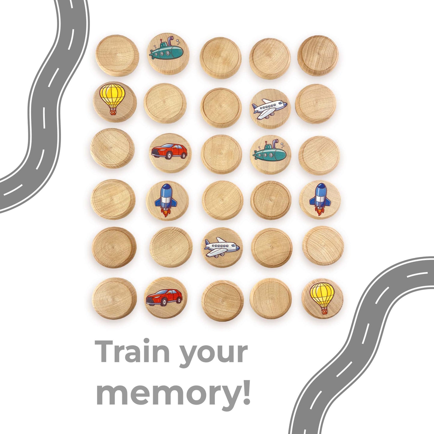 Transport Memory Game - 30 chips