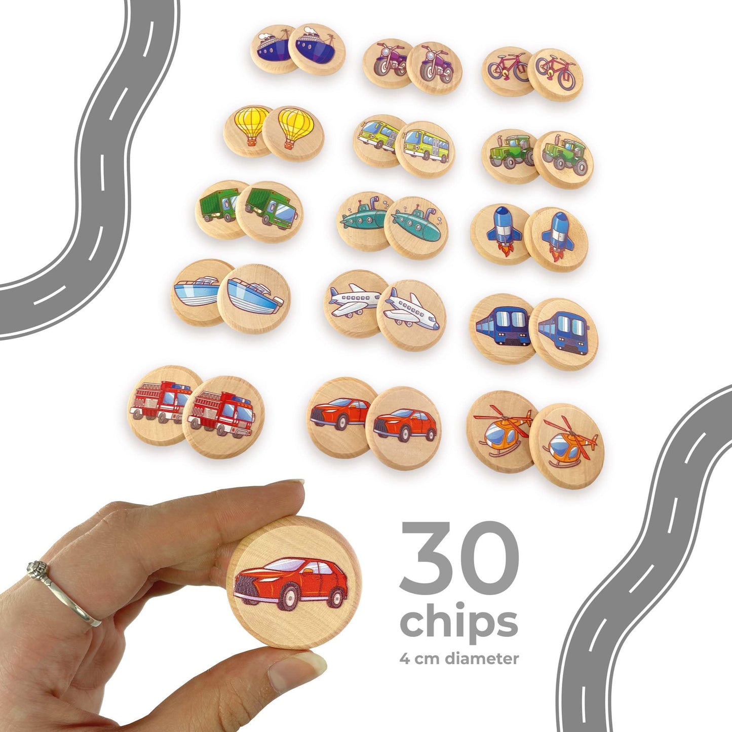 Transport Memory Game - 30 chips