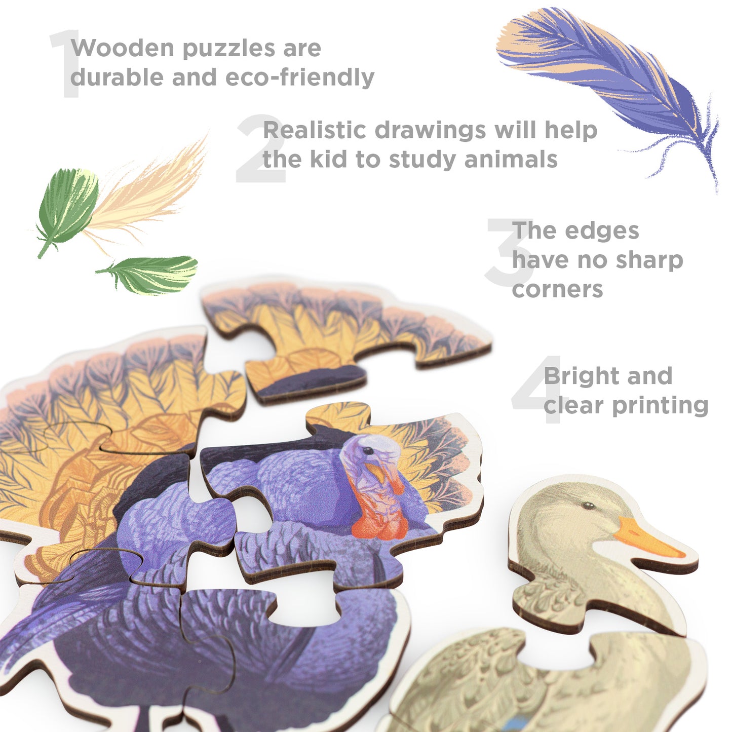 Wooden Puzzles Farm Bird