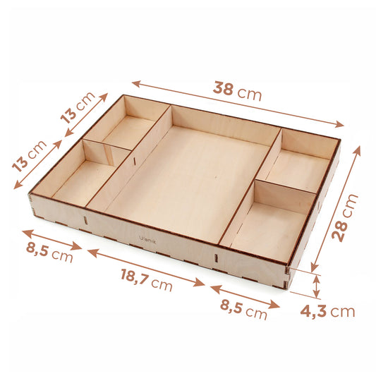 Tray for Sorting 5 Sections 3+